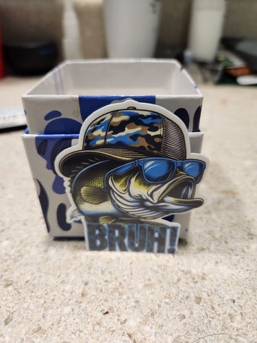 BRUH! Fish Sticker – Cool Camo Bass